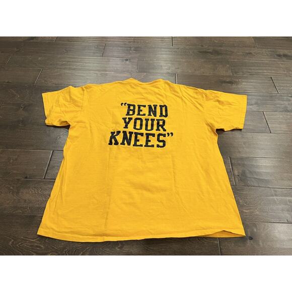 Vintage Oneita Yellow Mens Coach Duck Tennis Bend On Your Knees T-Shirt Size 3XL - Picture 3 of 11